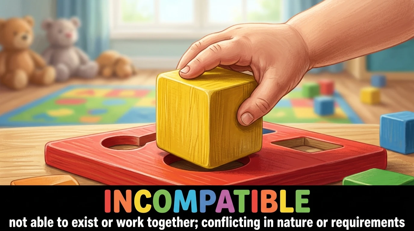 English Illustration for incompatible